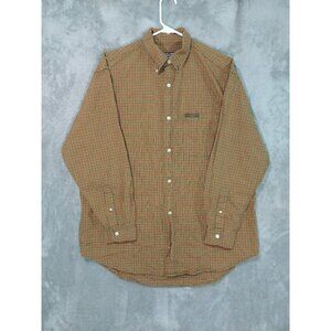 Ralph Lauren Jeans Co Shirt Mens Medium Orange Plaid Long Sleeve Button Down
